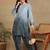 Women's lucknowi chikankari hand embroidered floral motifs modal kurta with dhoti pants