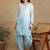 Women's lucknowi chikankari hand embroidered floral motifs modal kurta with dhoti pants