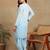 Women's lucknowi chikankari hand embroidered floral motifs modal kurta with dhoti pants