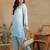 Women's lucknowi chikankari hand embroidered floral motifs modal kurta with dhoti pants