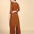Women brown ethnic motifs embroidered chikankari liva rayon kurta palazzo set