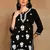 Women lucknowi chikankari hand embroidered black liva rayon floral embroidered short straight kurti