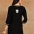 Women lucknowi chikankari hand embroidered black liva rayon floral embroidered short straight kurti