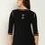 Women lucknowi chikankari floral motifs embroidered liva rayon black kurti