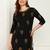 Women lucknowi chikankari floral motifs embroidered liva rayon black kurti