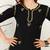 Women lucknowi chikankari floral motifs embroidered liva rayon black kurti