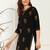 Women lucknowi chikankari floral motifs embroidered liva rayon black kurti