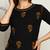Women lucknowi chikankari floral motifs embroidered liva rayon black kurti