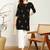 Women lucknowi chikankari floral motifs embroidered liva rayon black kurti