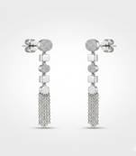 925 sterling silver Geometric Chain Dangle Statement Earrings