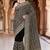 Black zari embroidered work georgette designer saree for women