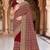Maroon zari embroidered work georgette designer saree for women