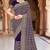 Purple zari embroidered work georgette designer saree for women
