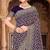 Purple zari embroidered work georgette designer saree for women