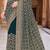 Teal blue zari embroidered work georgette designer saree for women