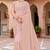 Peach zari embroidered work georgette designer saree for women
