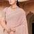Peach zari embroidered work georgette designer saree for women