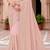 Peach zari embroidered work georgette designer saree for women