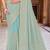 Sea green zari embroidered work georgette designer saree for women