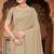 Beige zari embroidered work georgette designer saree for women