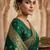 antique gold & emerald green earrings with draping chains