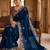 Blue Color embroidery sequence work fendy satin saree