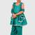 Green lace rayon flared kurta pant with chiffon dupatta set