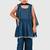 Blue lace rayon flared kurta pant with chiffon dupatta set
