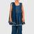 Blue lace rayon flared kurta pant with chiffon dupatta set