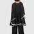 Black lace rayon flared kurta pant with chiffon dupatta set