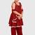 Maroon lace rayon flared kurta pant with chiffon dupatta set
