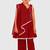 Maroon lace rayon flared kurta pant with chiffon dupatta set