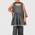 Grey lace rayon flared kurta pant with chiffon dupatta set