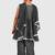 Grey lace rayon flared kurta pant with chiffon dupatta set