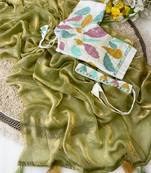 Mehndi Green Color embroidery sequence work  Silk Blend Saree