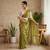Mehndi Green Color embroidery sequence work  Silk Blend Saree