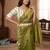 Mehndi Green Color embroidery sequence work  Silk Blend Saree
