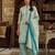 Teal printed cotton blend stitched abstract print salwar kurta dupatta for women