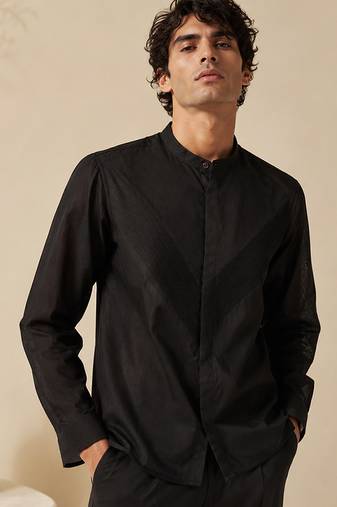 Black malai cotton shirt