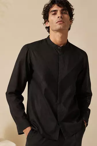 Black malai cotton shirt