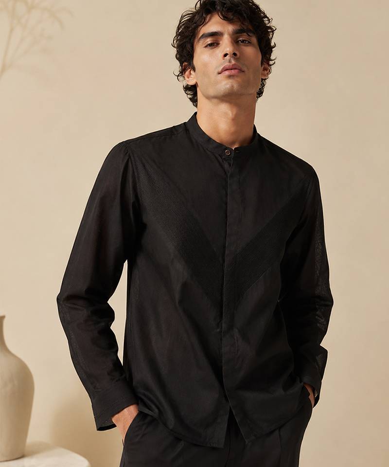 Black malai cotton shirt