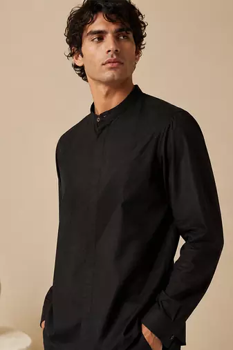 Black malai cotton shirt
