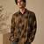 Brown black printed muslin shirt