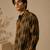 Brown black printed muslin shirt