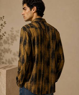 Brown black printed muslin shirt 3