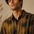 Brown black printed muslin shirt