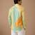 Yellow blue printed muslin shirt