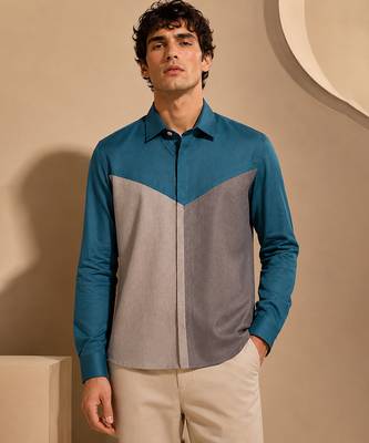 Blue grey malai cotton shirt 1