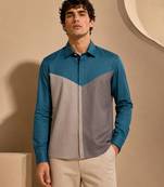 Blue grey malai cotton shirt