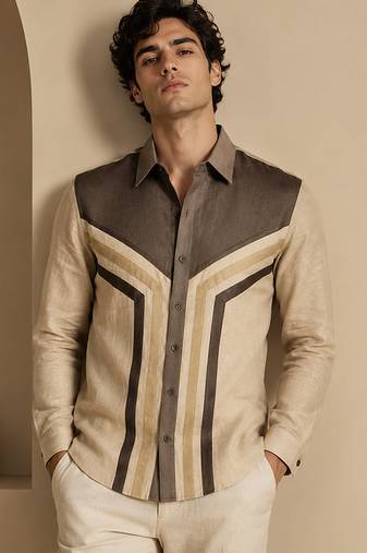 Khaki beige malai cotton shirt